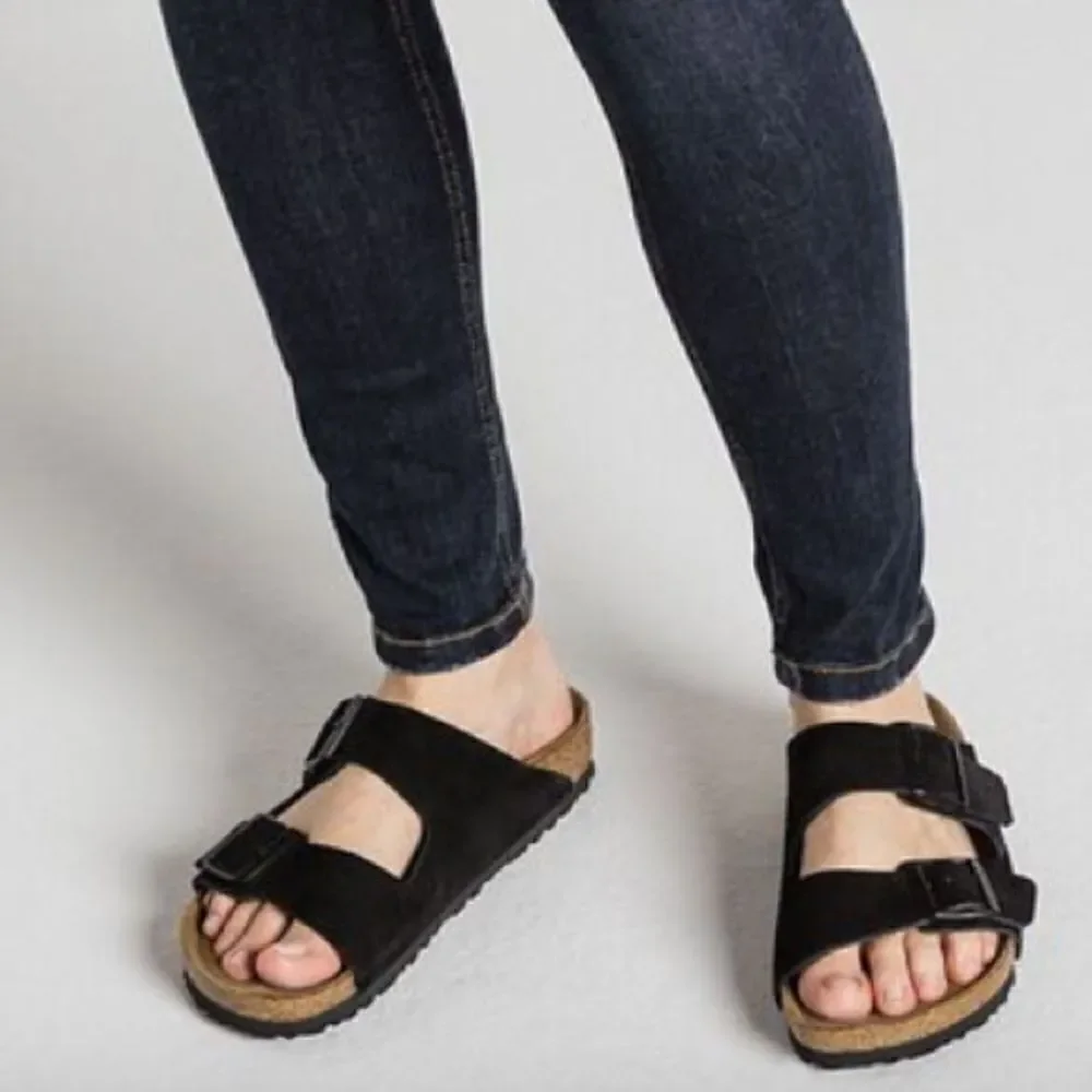 Birkenstock Arizona Soft Footbed Suede Leather, Black, EU 41 NWT